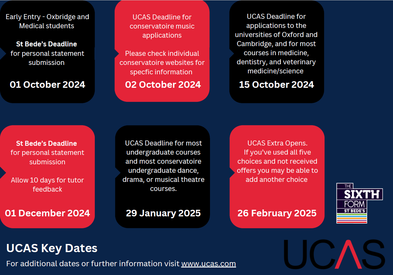 UCAS key dates 2024-25 poster