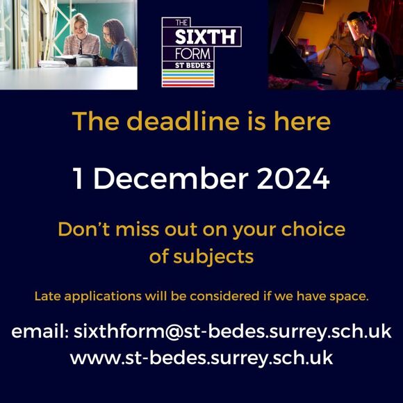 Sixth form deadline reminder