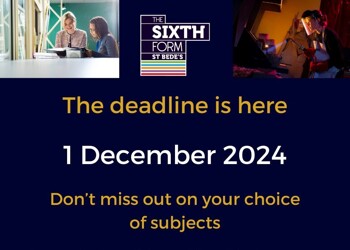 Sixth Form Application Deadline