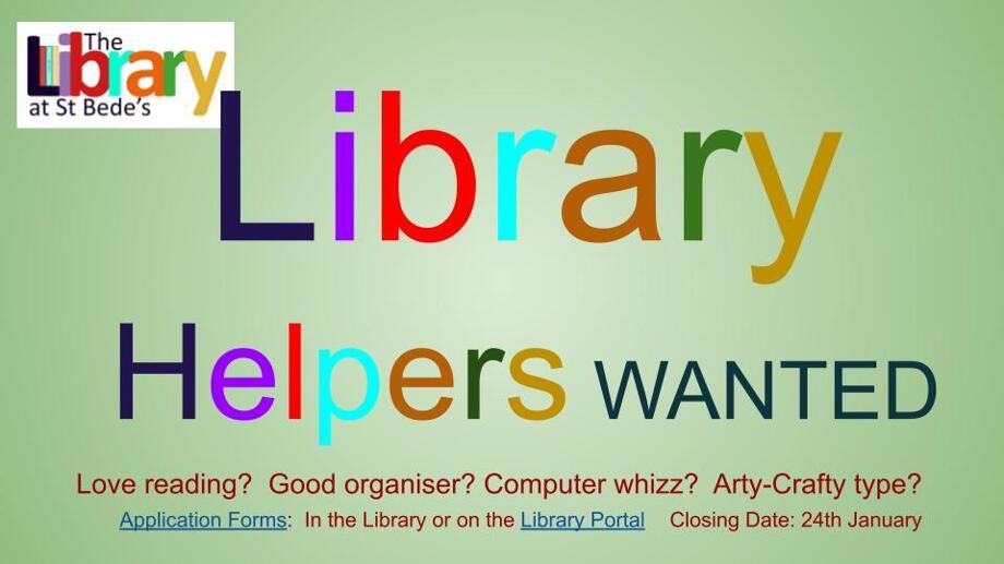 Library helpers 2025 recruitment