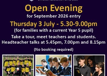 Open Evening - Thursday 3 July - 5.30-9.00pm - please note....